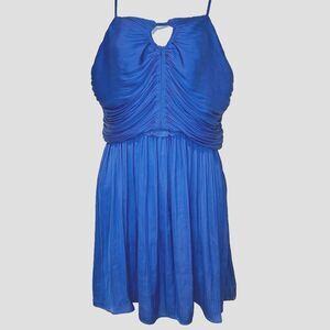 House of Harlow 1960 Royal Blue Pleated Mini Dress - Size Medium